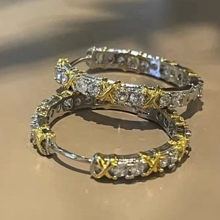 Boucles d'oreilles créoles argentées brillantes