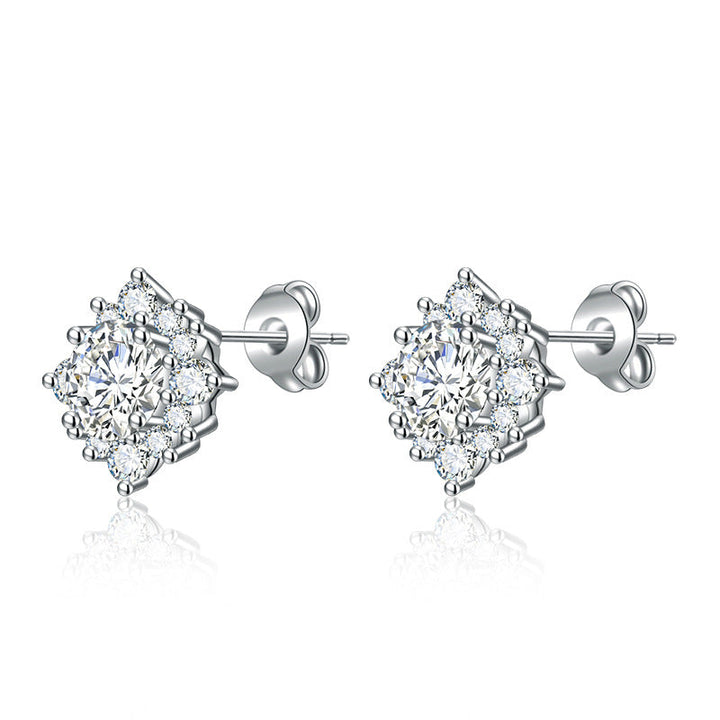 Boucles d'oreilles Luna Glow | Or blanc 16k