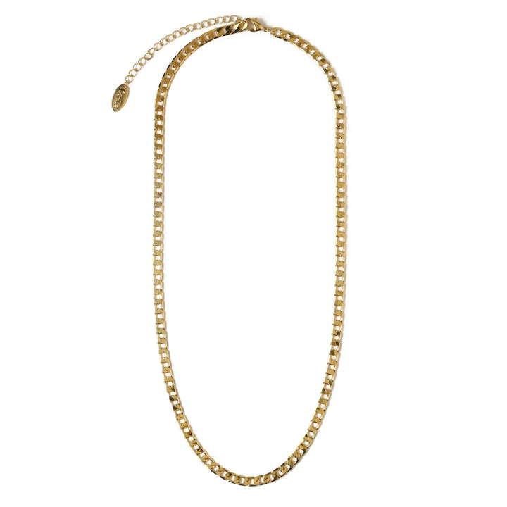 Collier en Chaîne à Maillons Plat | Or Blanc