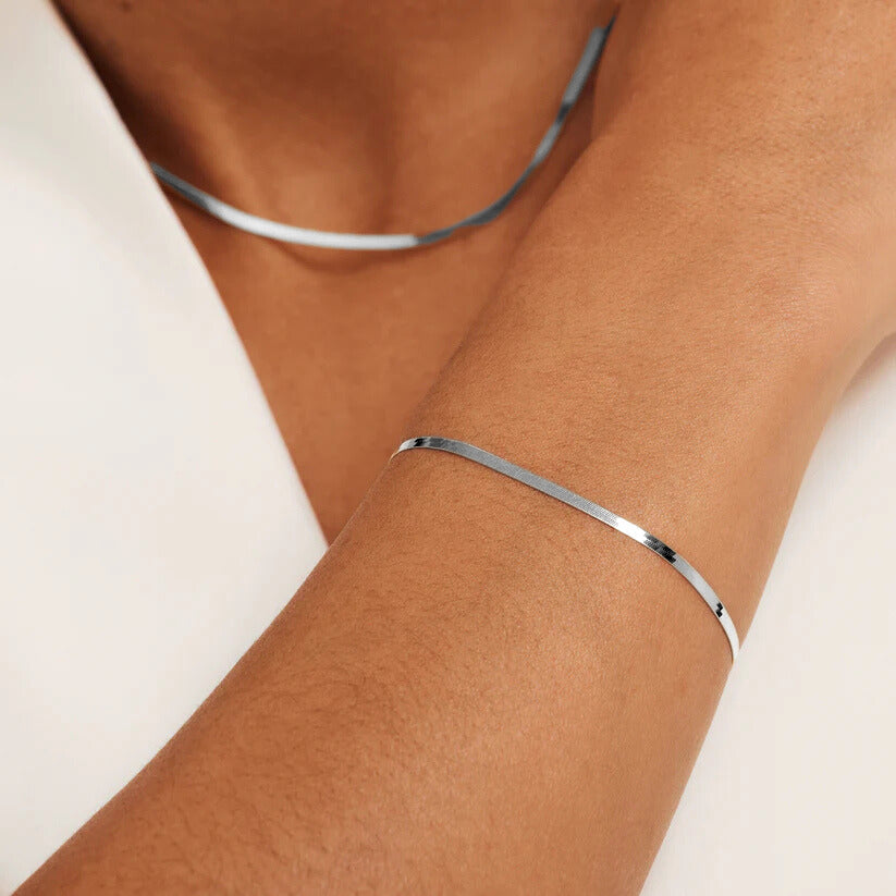 Bracelet Serpent Soleil | Or Blanc