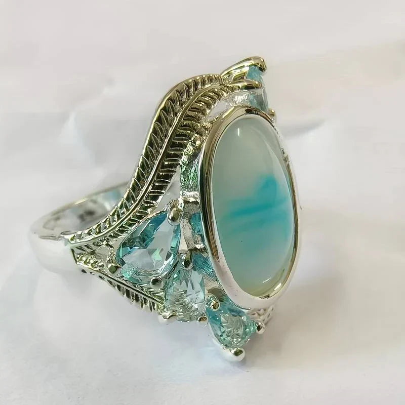 Bague Vintage en Opale Turquoise