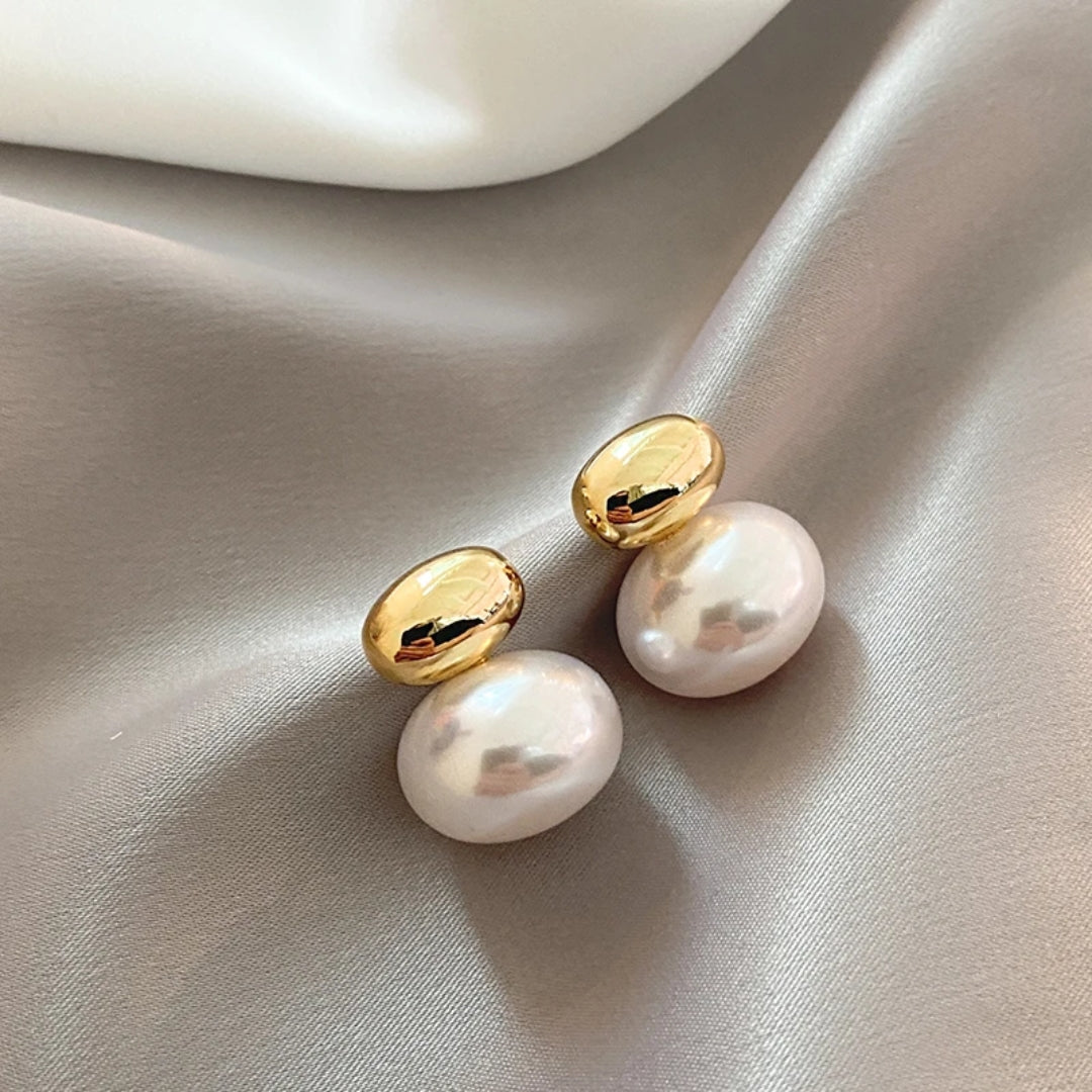 Boucles d'oreilles en perles dorées
