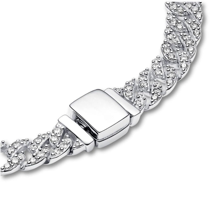 Bracelet Cubain en Or Blanc
