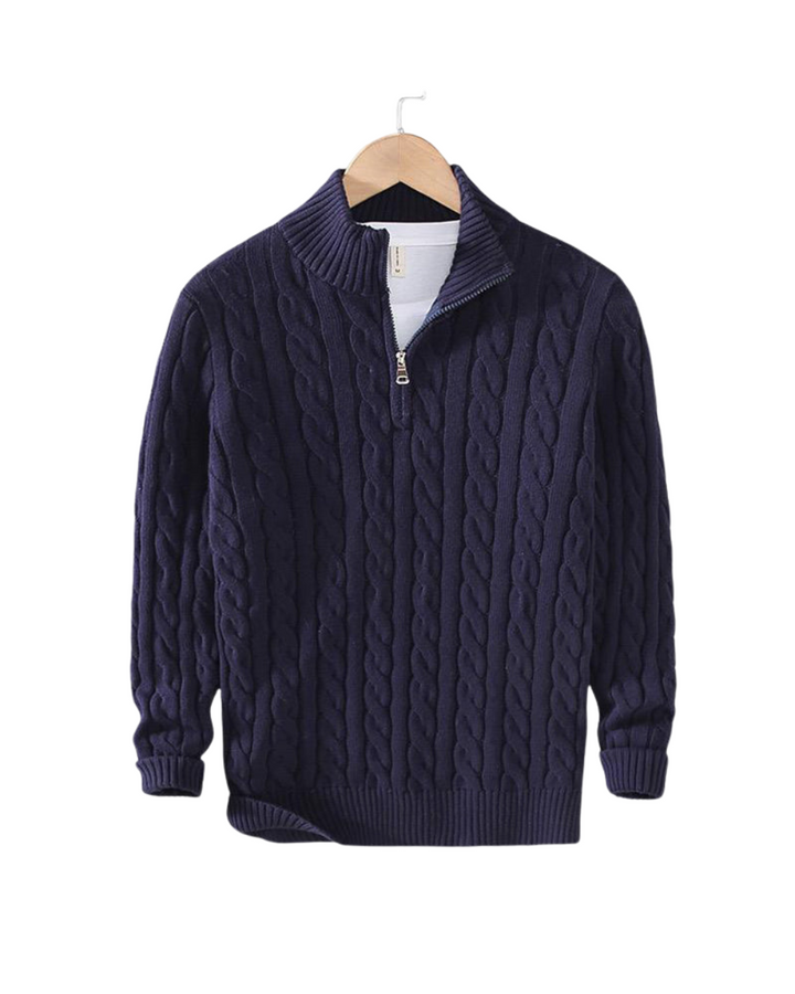 Pull zippé en maille fine