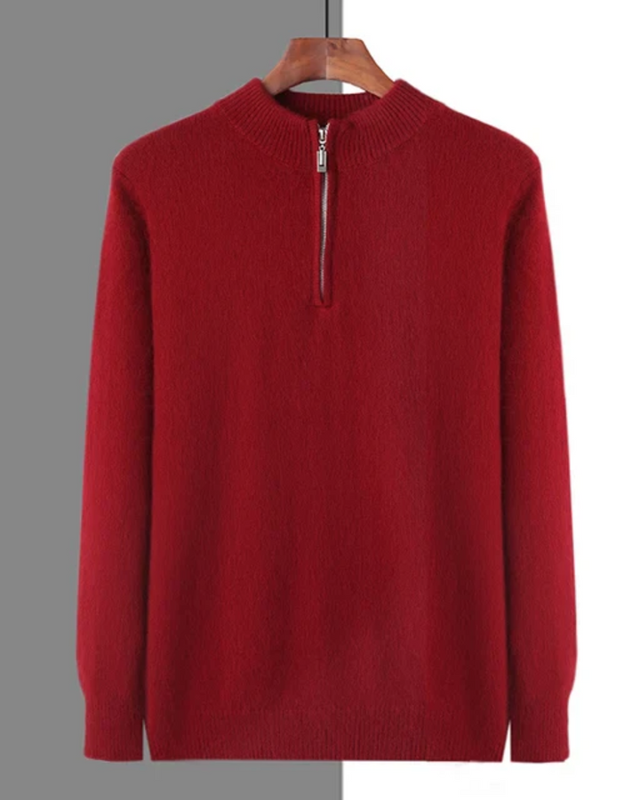 Pull zippé en cachemire classique