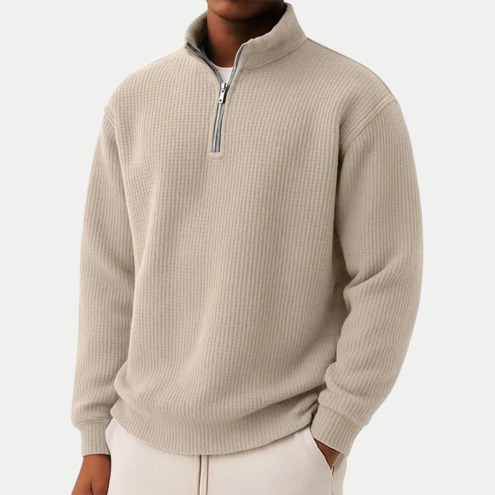 Pull en maille demi-zip