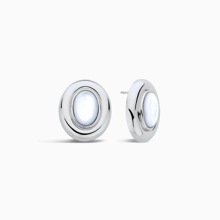Boucles d'oreilles Giselle en perles | Or blanc 14k