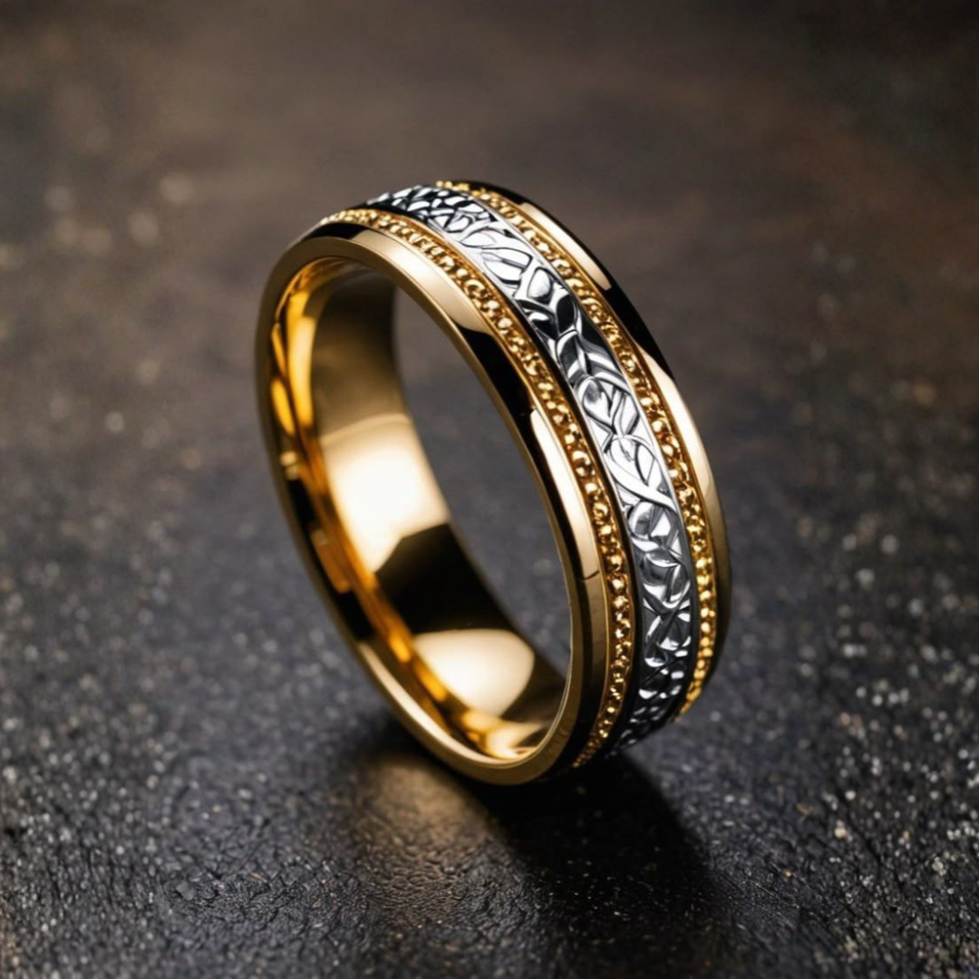 Bague Classique Héritage Dorée pour Homme