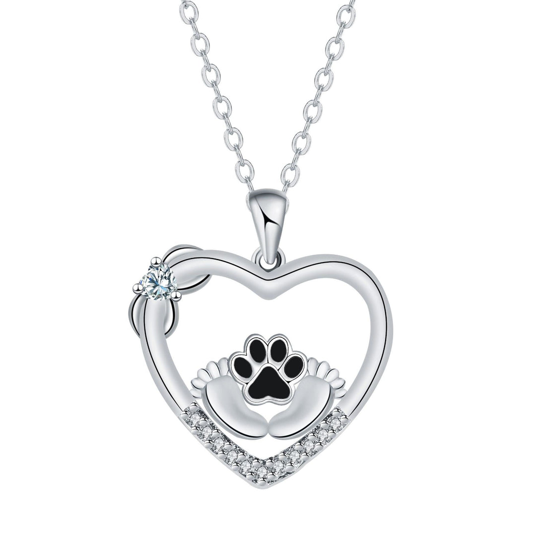 Collier de Patte de Chien Little Feet avec Zirconia