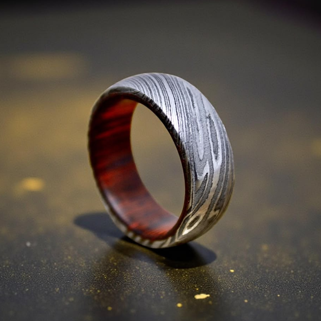 Bague Héritage Cœur Cramoisi Martelé