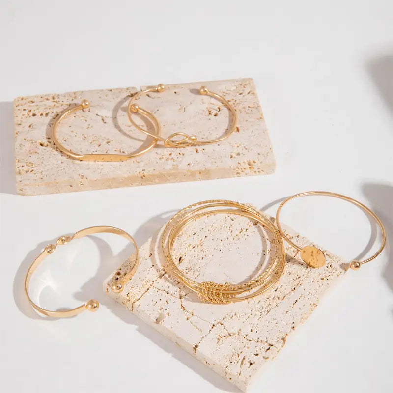 Ensemble de Bracelets Élégance Nouée | Or