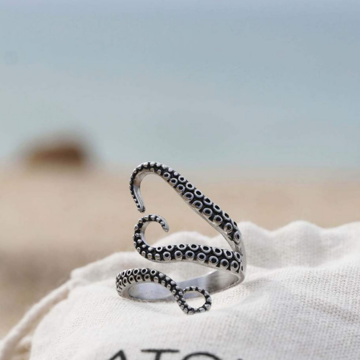 Bague Argent Ajustable Tentacules