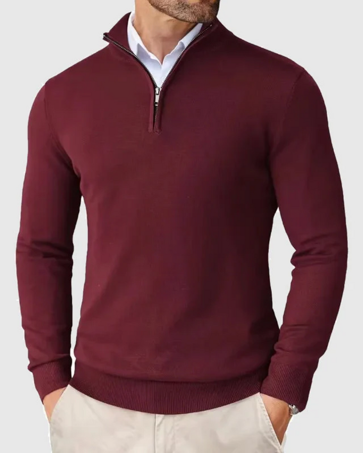 Pull demi-zip en maille fine