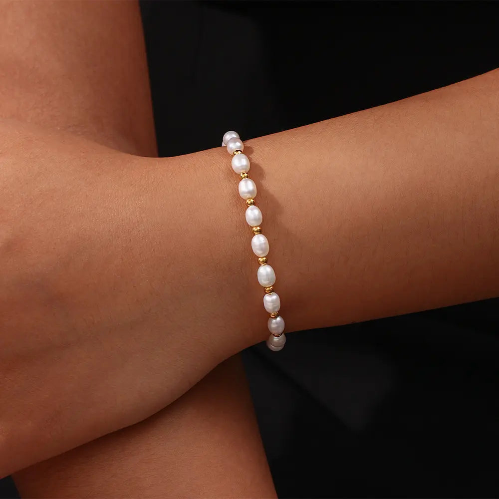 Bracelet Classique en Perles et Or
