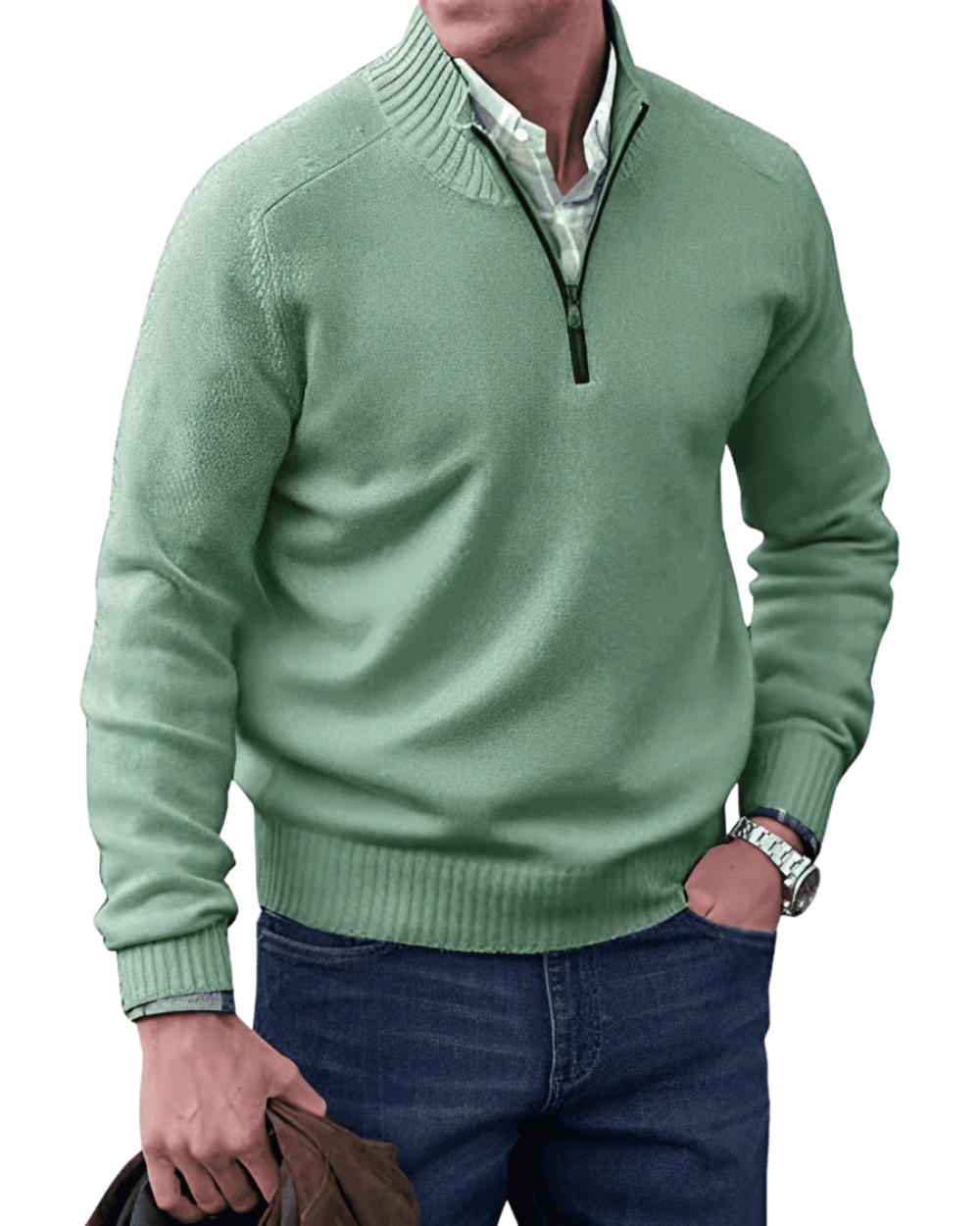 Pull demi-zip intemporel