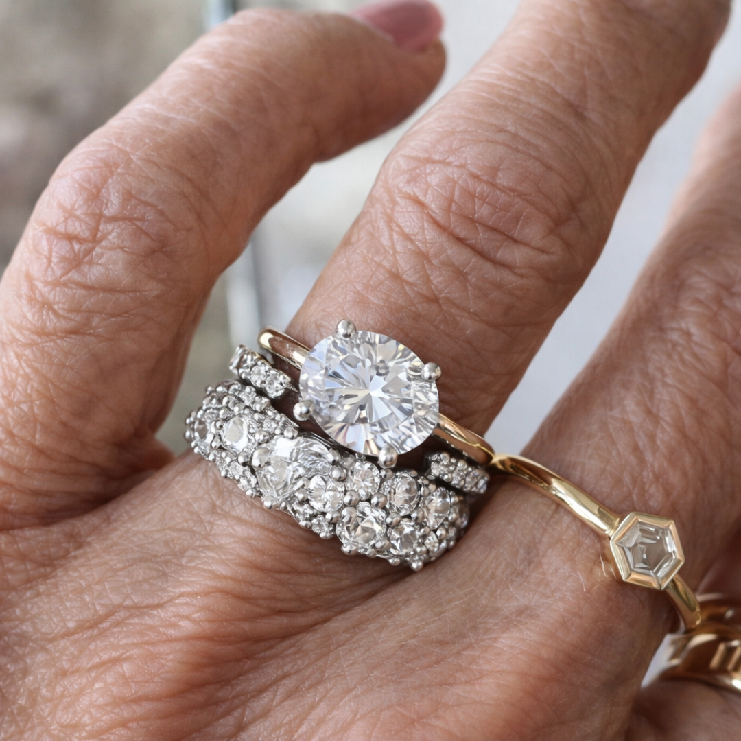 Ensemble de Bagues Vintage Brillantes