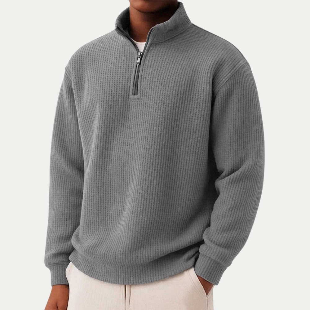 Pull en maille demi-zip