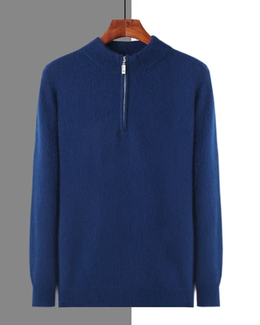 Pull zippé en cachemire classique