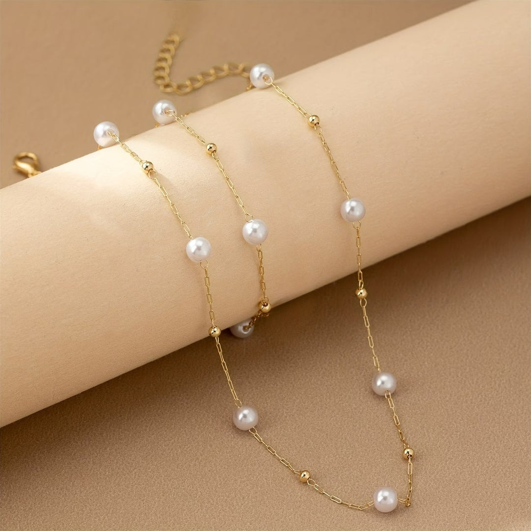 Ensemble de Bijoux en Chaîne de Perles Délicates