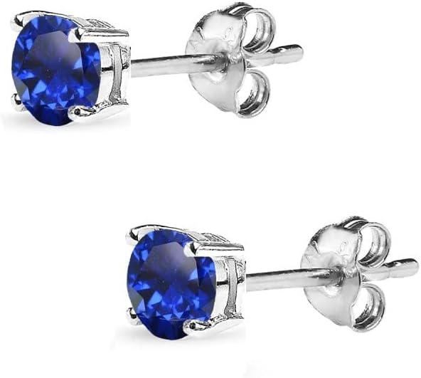 Boucles d'oreilles classiques en saphir | Or blanc