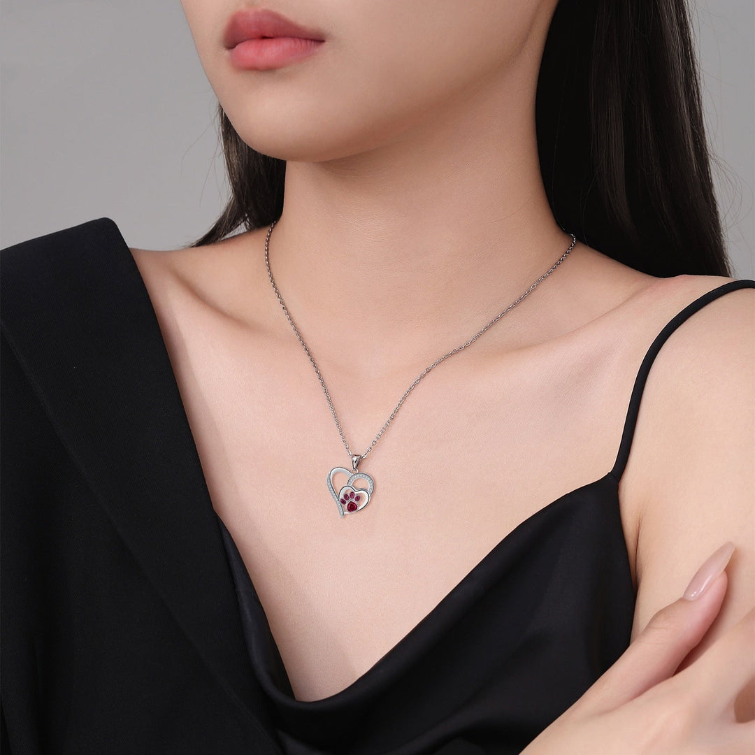 Collier avec empreinte de patte mignonne