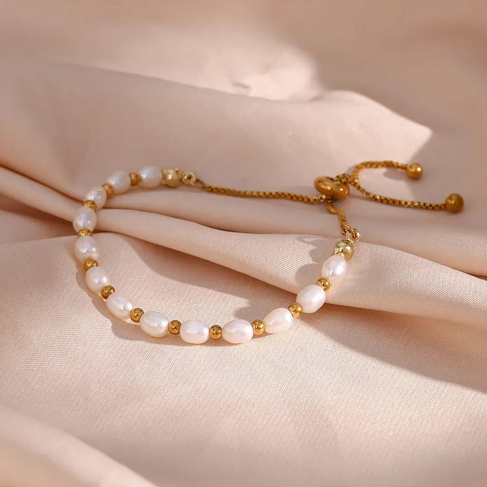 Bracelet Classique en Perles et Or