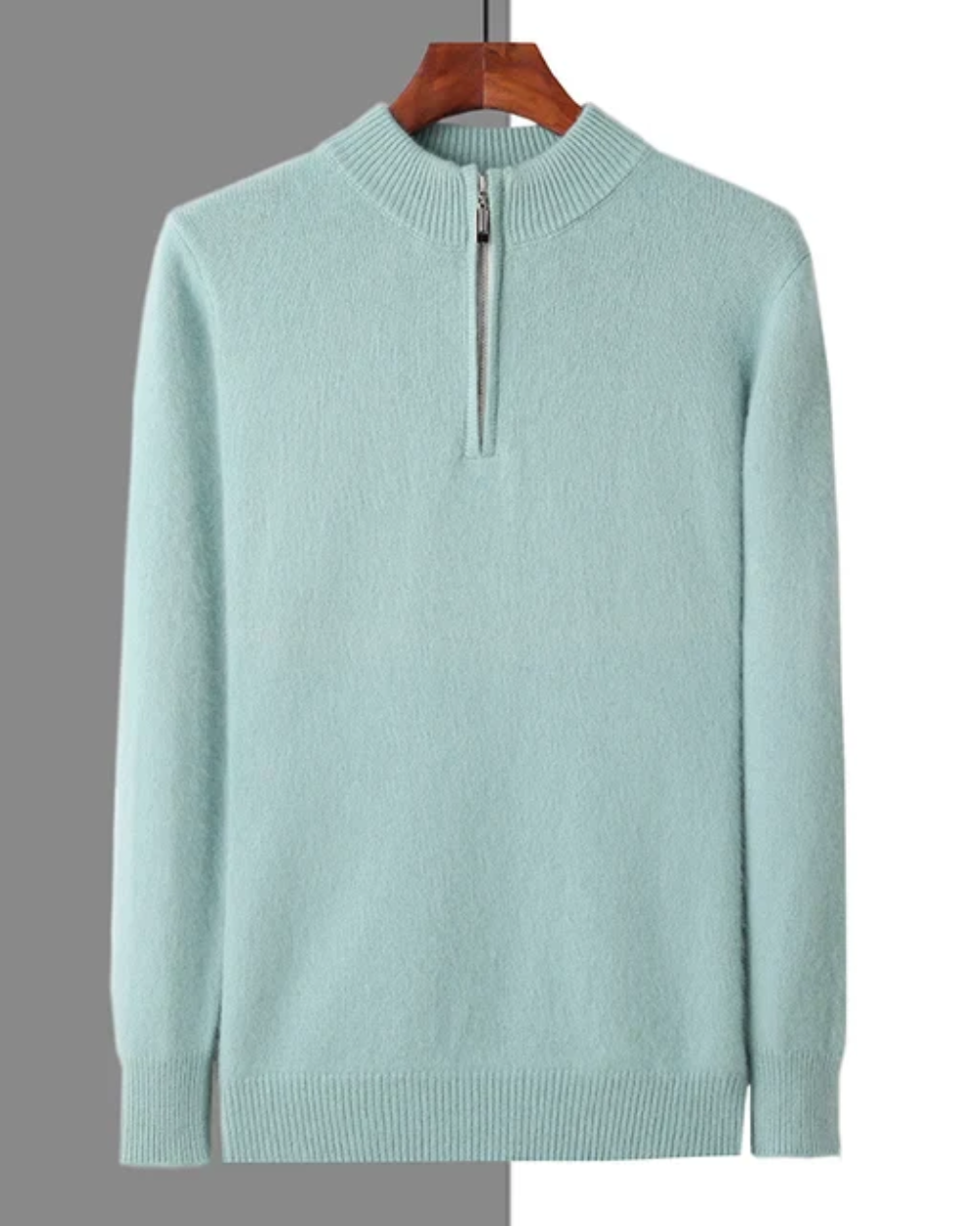 Pull zippé en cachemire classique