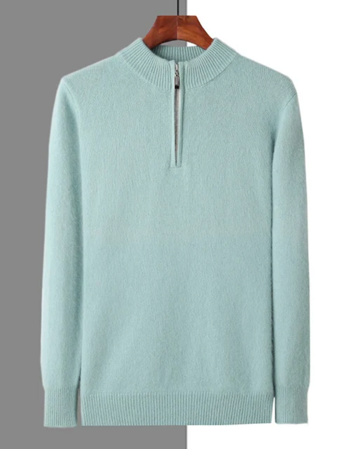 Pull zippé en cachemire classique