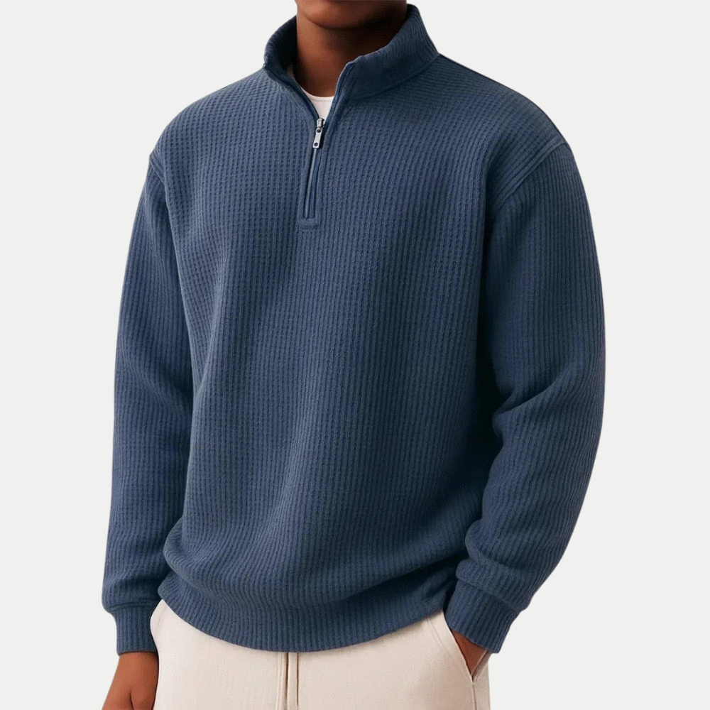Pull en maille demi-zip