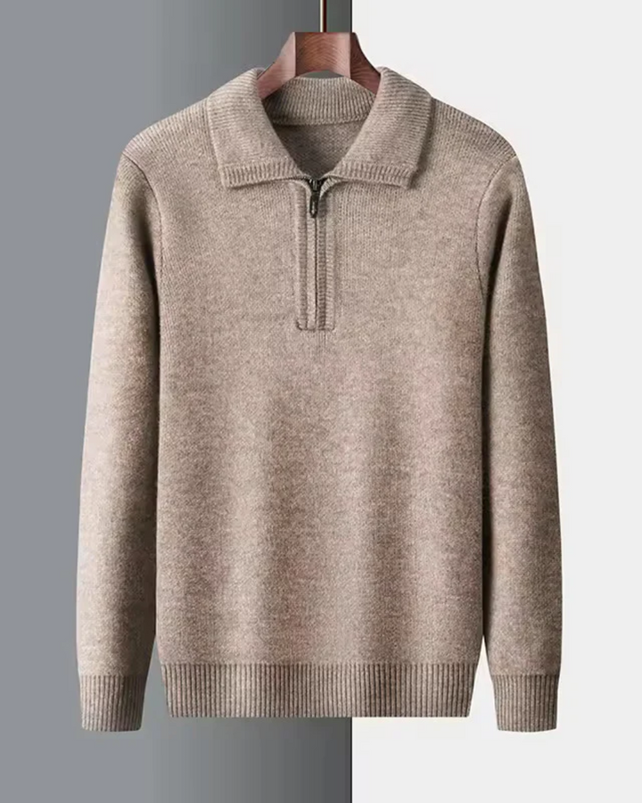 Pull demi-zip en cachemire raffiné