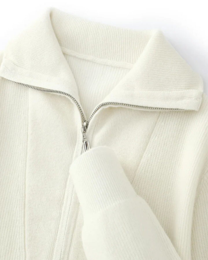Pull demi-zip en cachemire signature