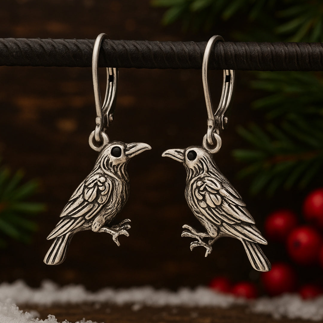 Boucles d'oreilles Raven en argent