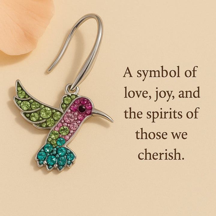 Boucles d'oreilles étincelantes de colibri coloré