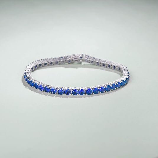 Bracelet Tennis Saphir | Or Blanc
