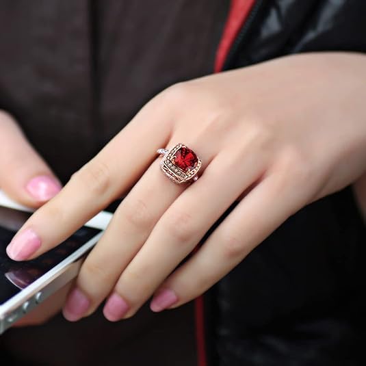Bague Rubis Halo | Or Rose