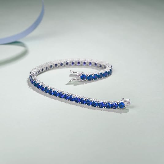 Bracelet de Tennis en Saphir | Or Blanc