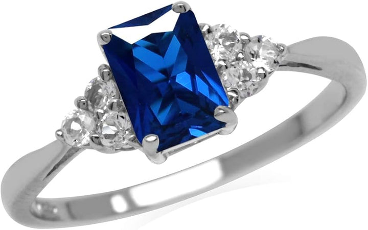 Bague en Saphir Taillé en Octogone | Or Blanc
