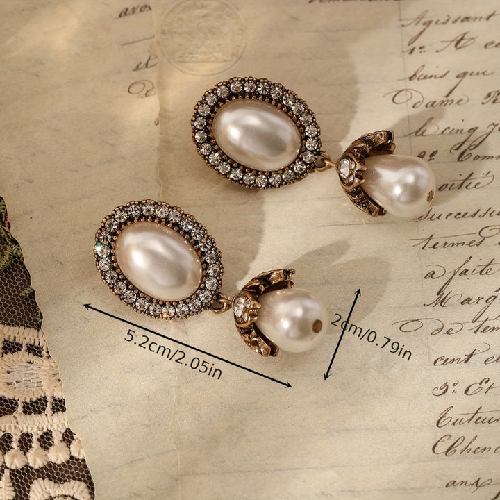 Boucles d'oreilles pendantes en perles vintage