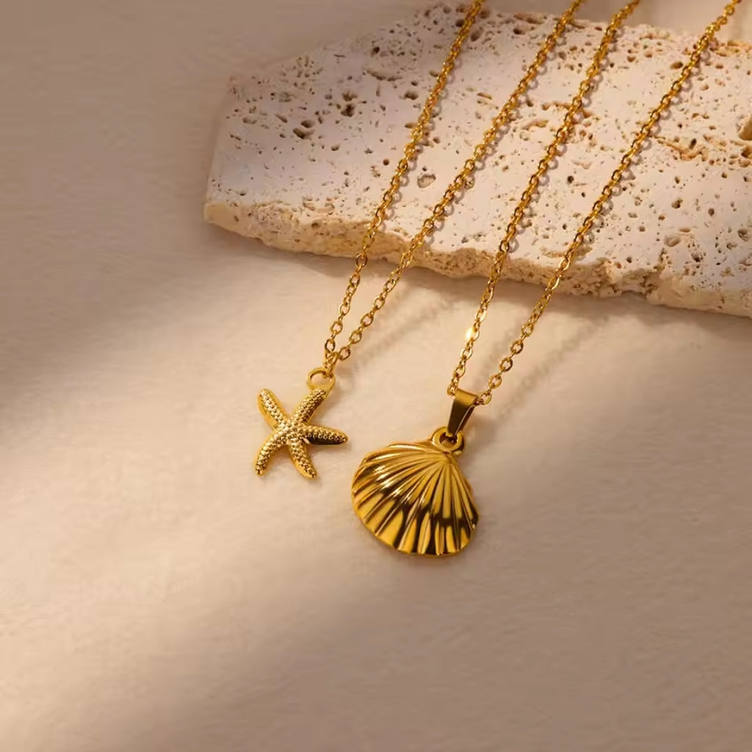 Collier Pendentif Océan Doré