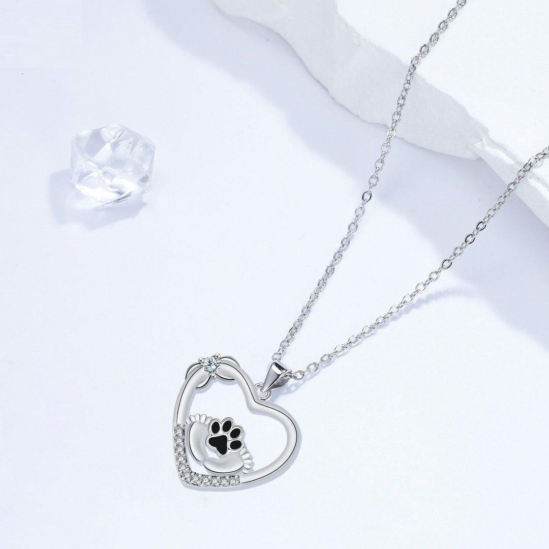 Collier de Patte de Chien Little Feet avec Zirconia