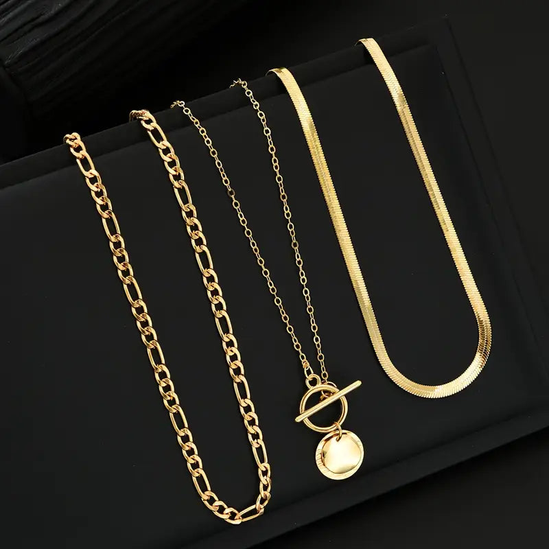 Collier superposé en pièce texturée Savira | Or