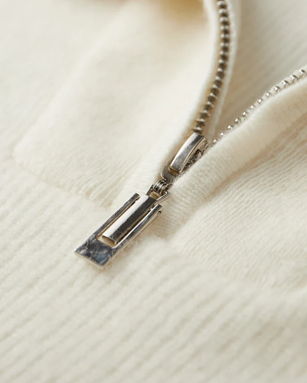 Pull demi-zip en cachemire signature