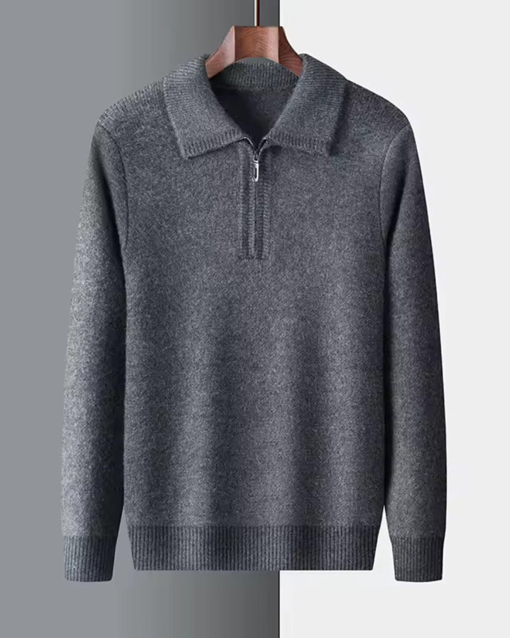 Pull demi-zip en cachemire raffiné