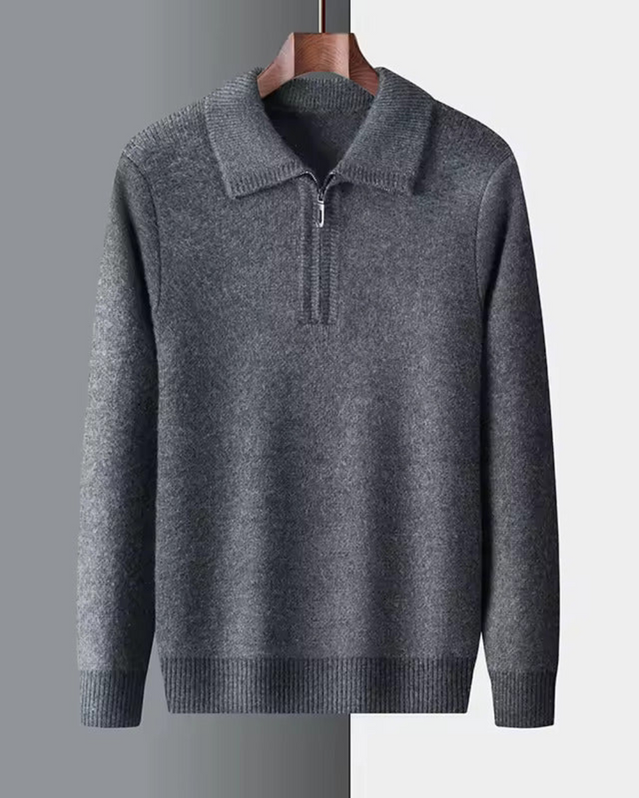 Pull demi-zip en cachemire raffiné