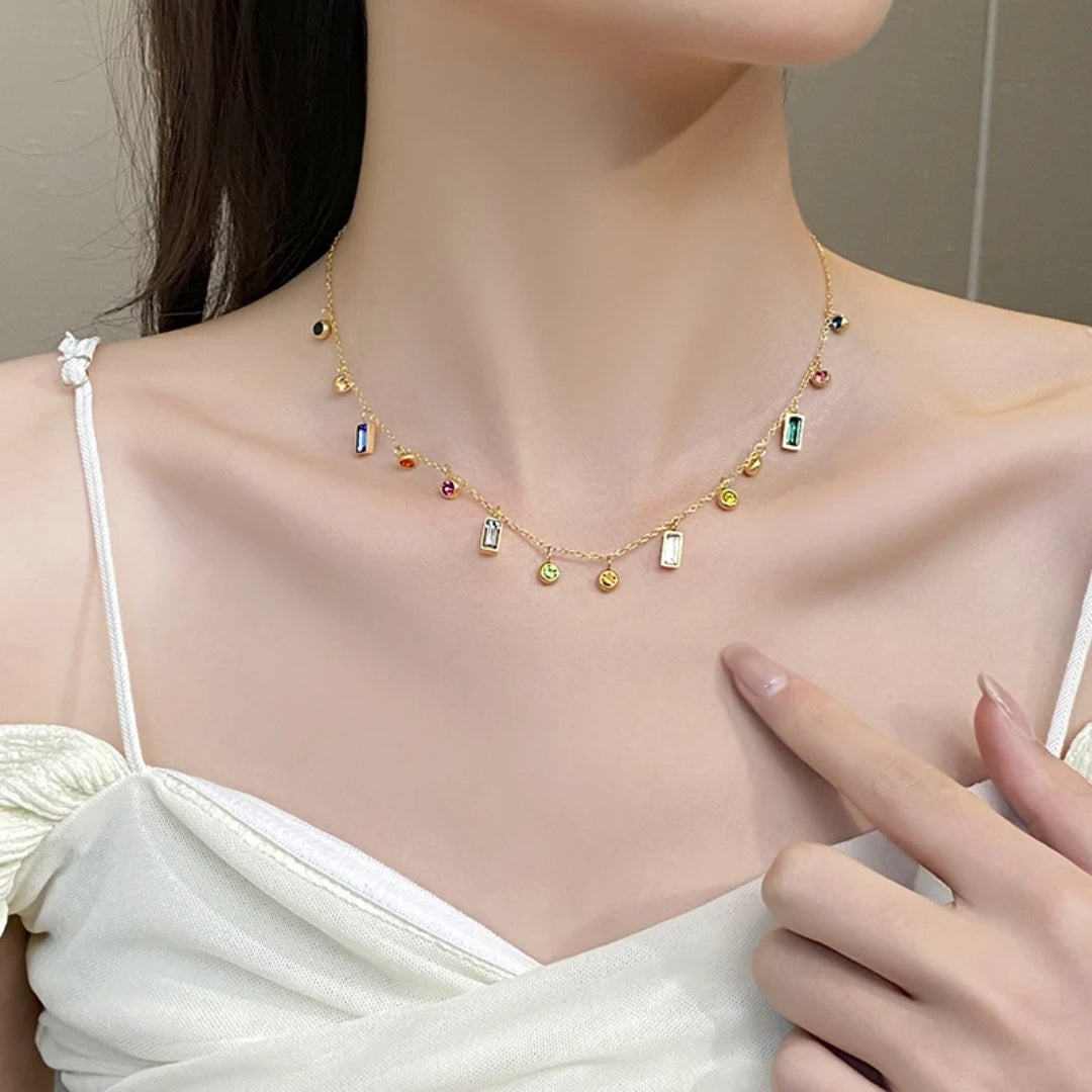 Collier en Cristal Fin Coloré