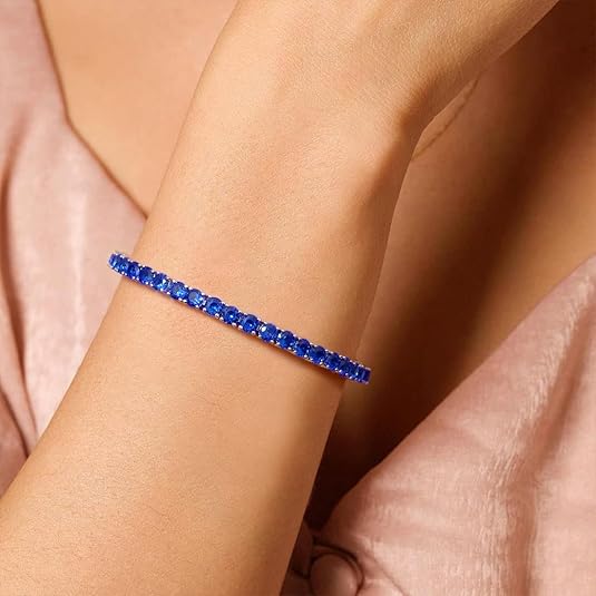 Bracelet de Tennis en Saphir | Or Blanc