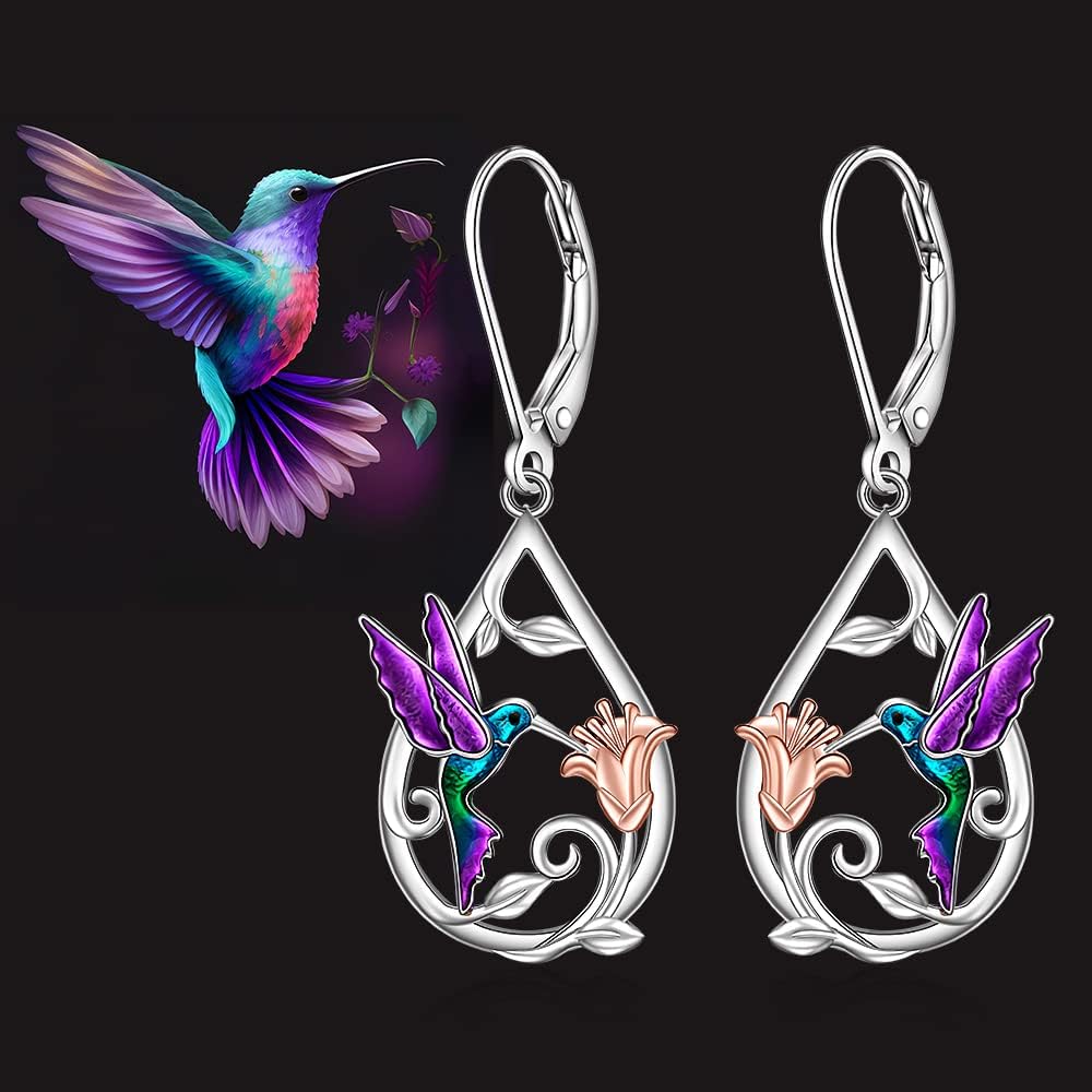 Magnifique collier colibri pour femmes avec boucles d'oreilles bonus
