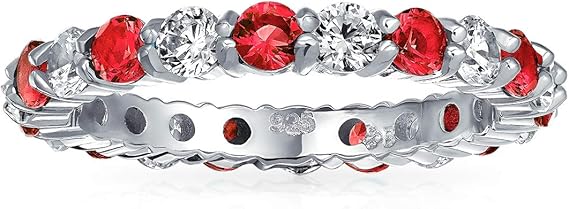 Bague en Rubis et Pierre Blanche | Or Blanc