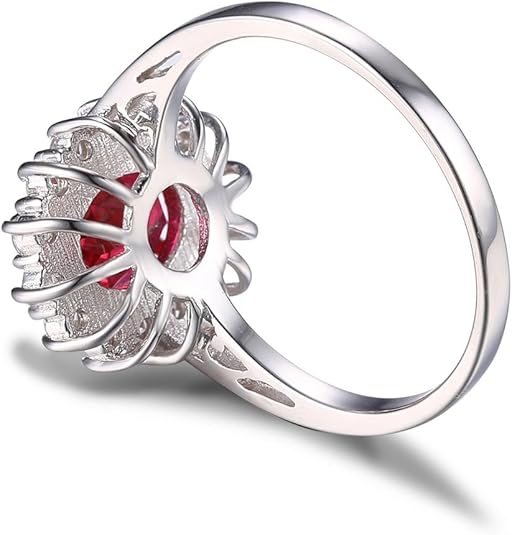 Bague Halo Ruby Classique | Or Blanc