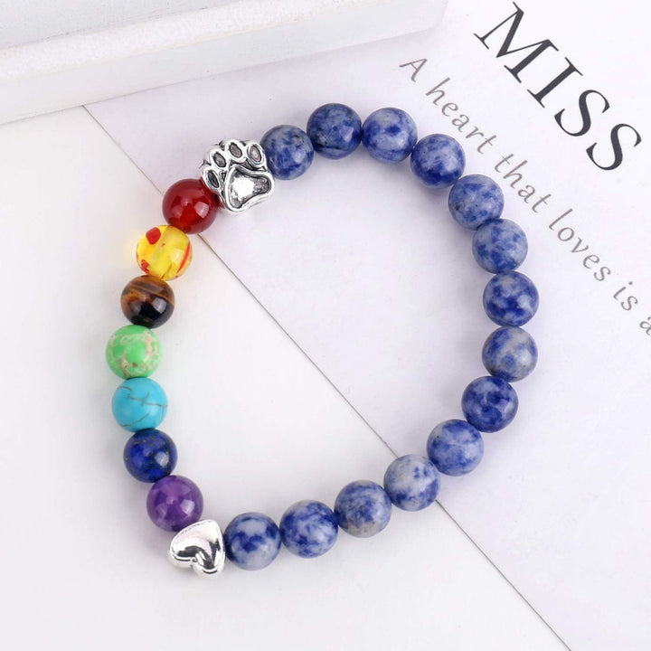 Bracelet commémoratif du Pont Arc-en-ciel – Cadeau de perles 7 Chakras pour la perte d'un animal